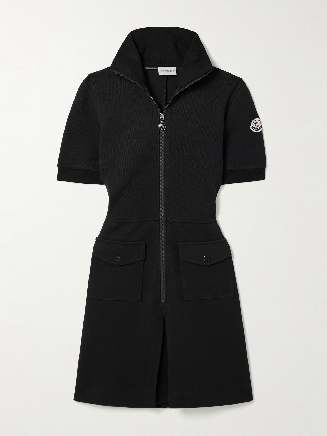 Moncler - Cotton-blend Piqué Mini Dress - Blue