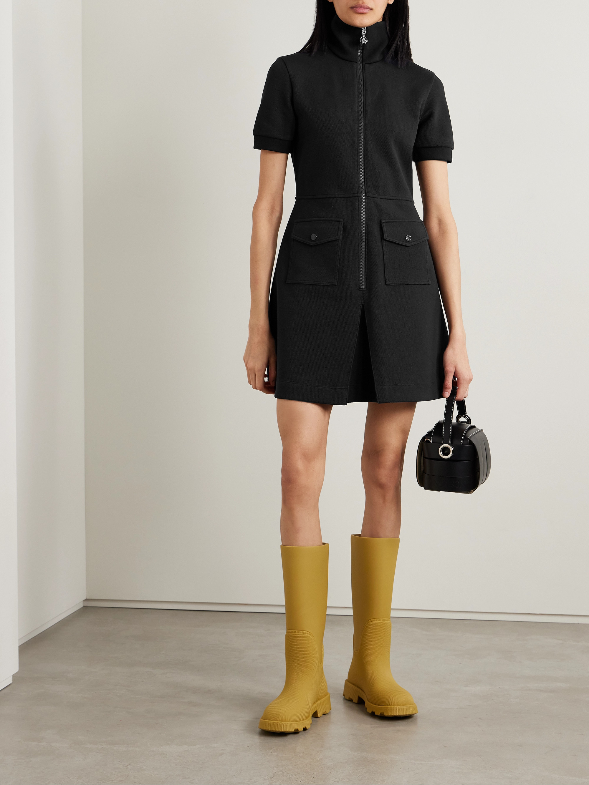 Moncler Cotton-blend piqué mini dress