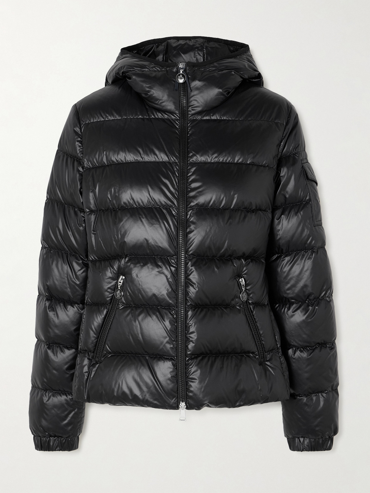 Shop Moncler Gles Hooded Quilted Shell Down Jacket In Black