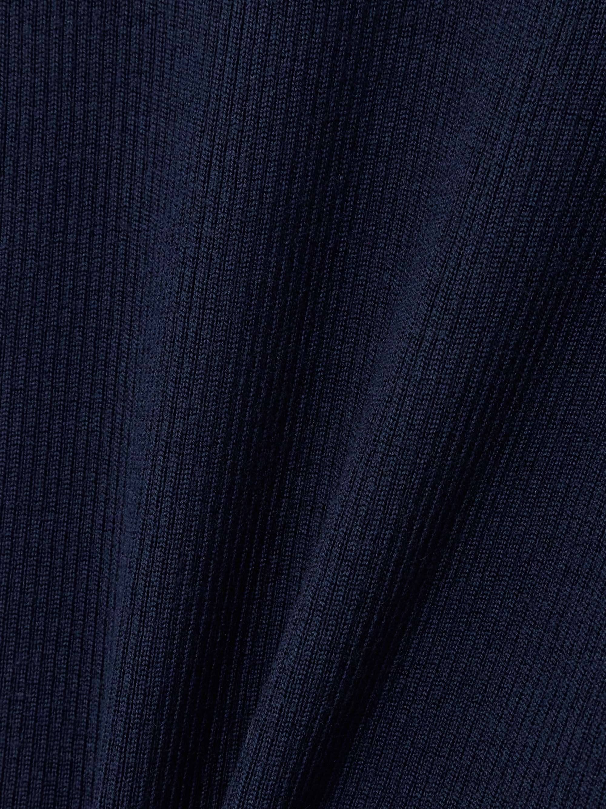 MONCLER Embroidered striped ribbed wool turtleneck sweater