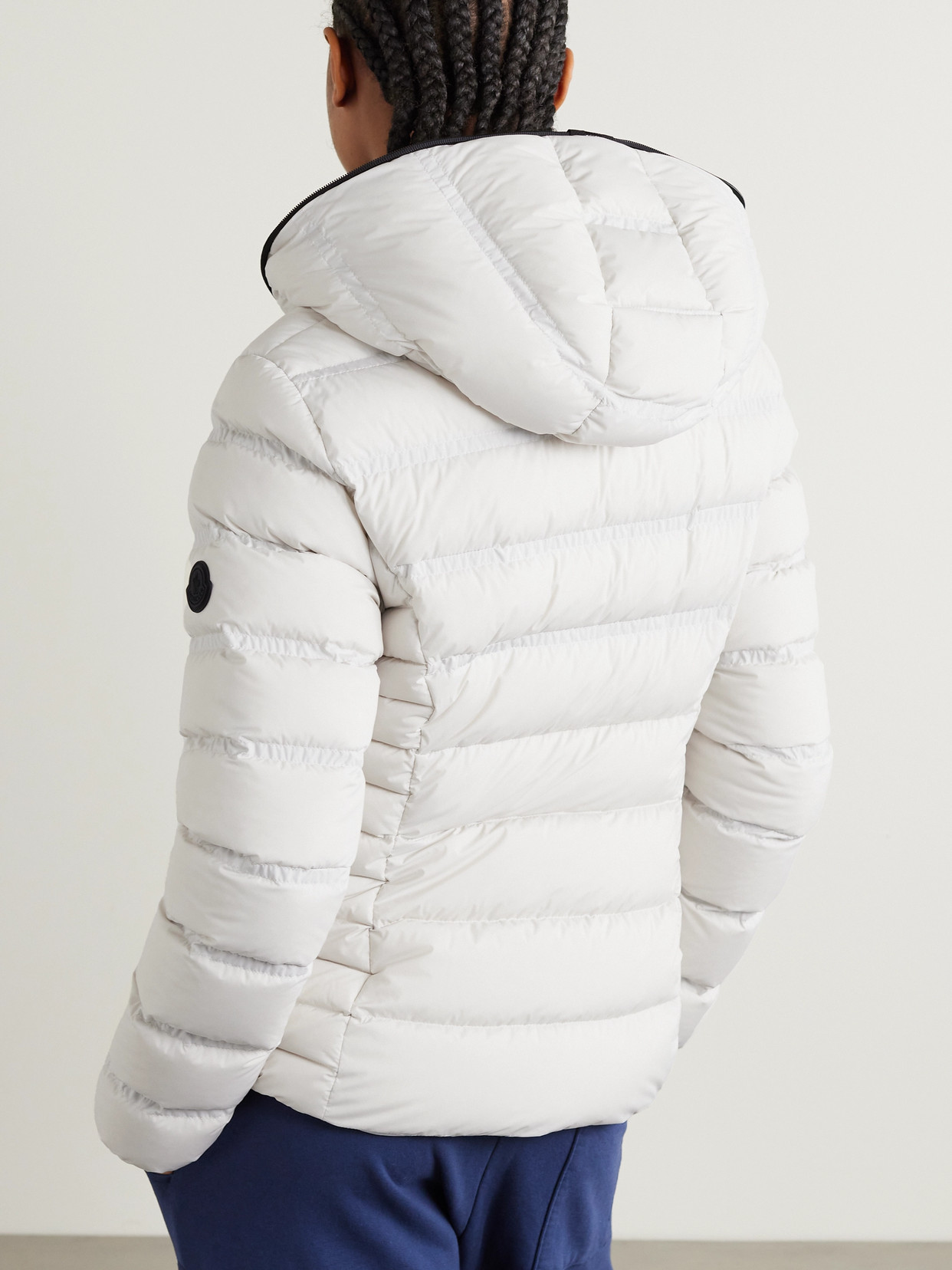 Moncler Appliquéd Webbing-trimmed Quilted Shell Down Jacket In White