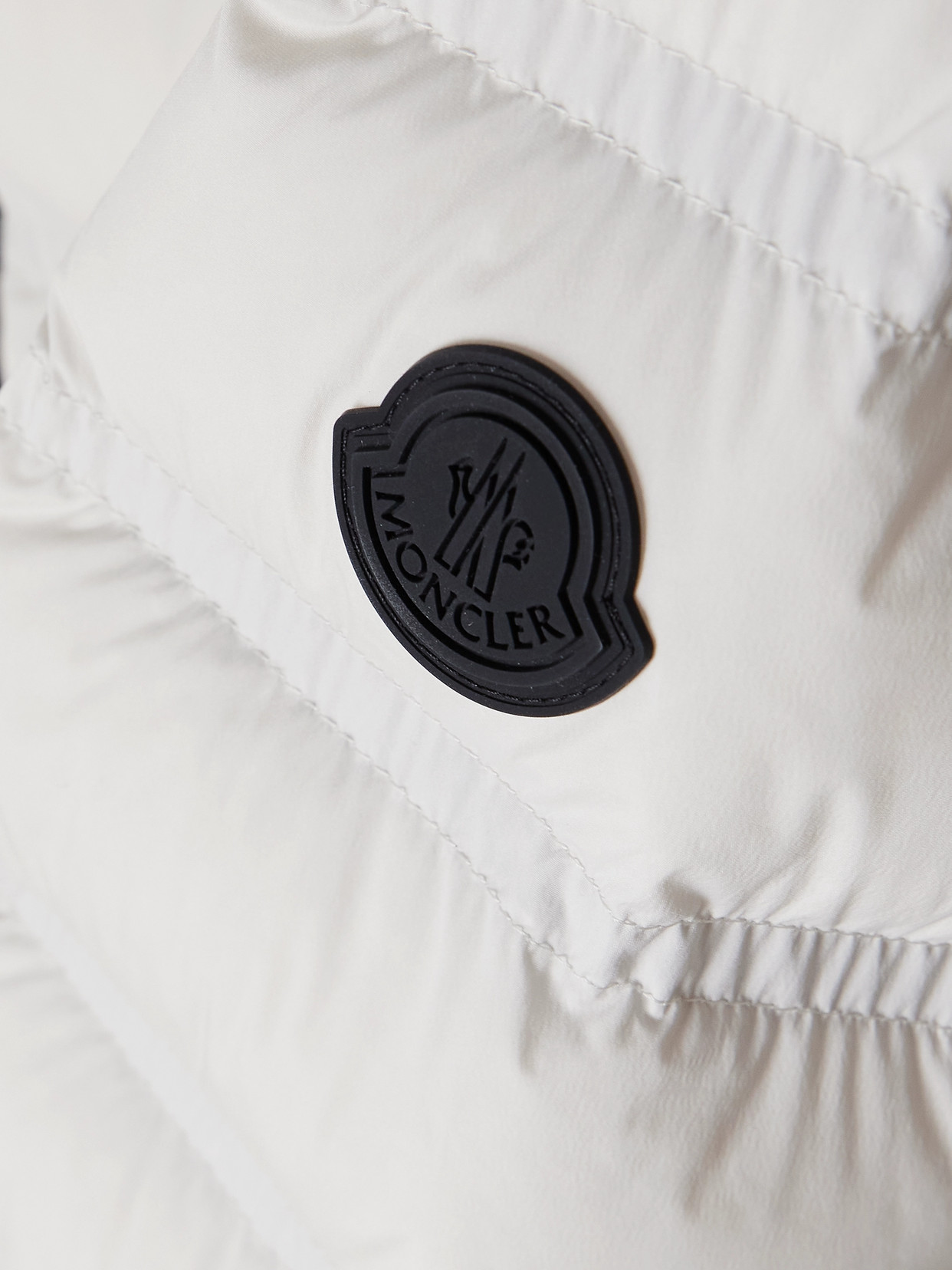 Moncler Appliquéd Webbing-trimmed Quilted Shell Down Jacket In White