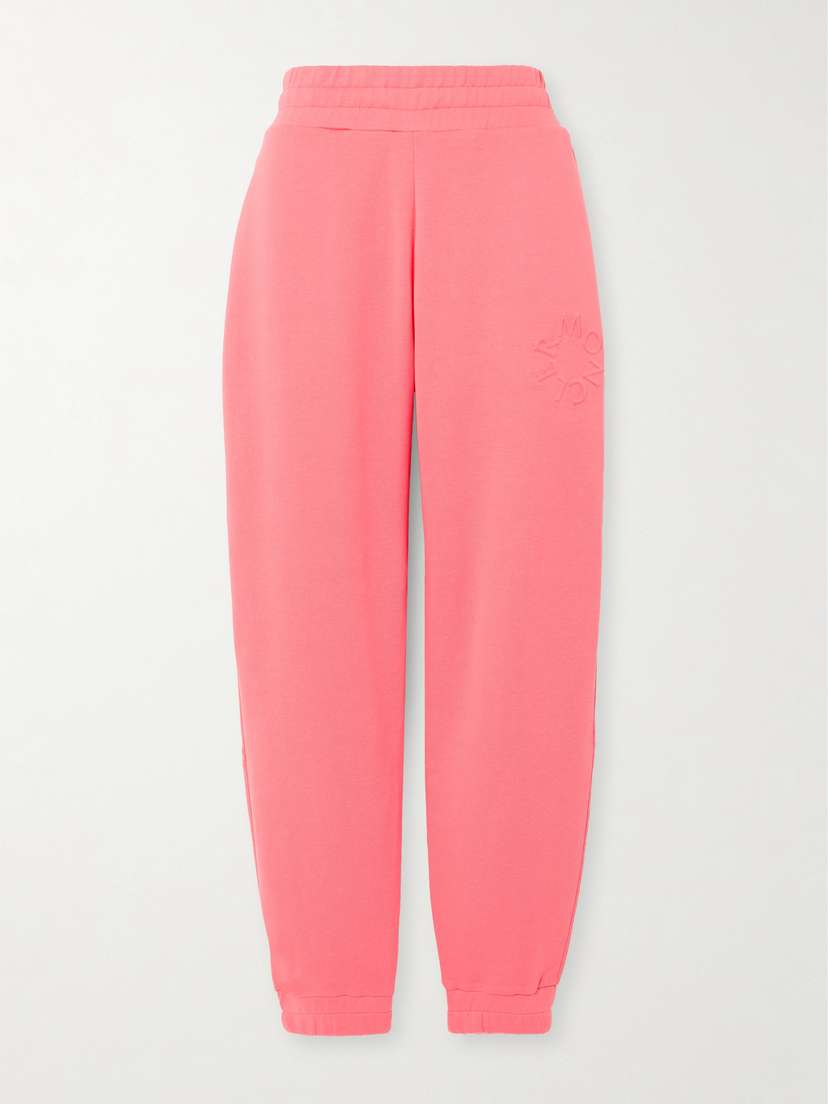 Moncler Embossed Cotton-jersey Tapered Track Pants