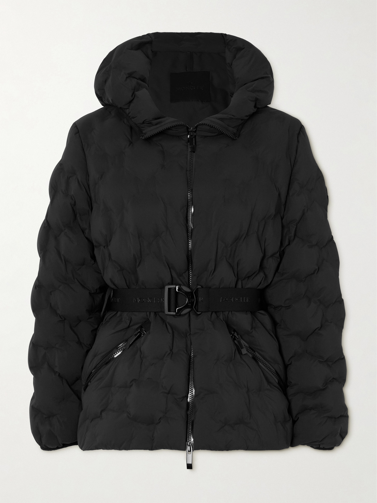 Moncler - Adonis Belted Hooded Quilted Ripstop Down Jacket - Black