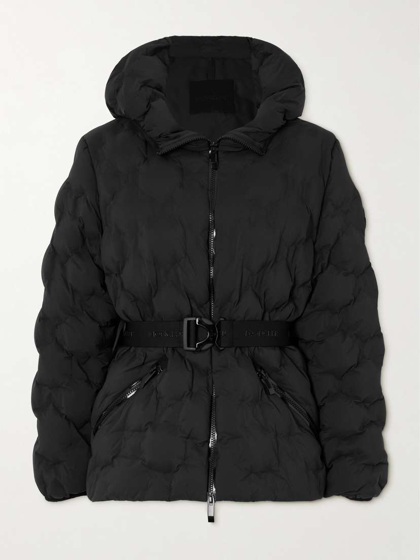 Moncler Adonis Belted Hooded Quilted Ripstop Down Jacket