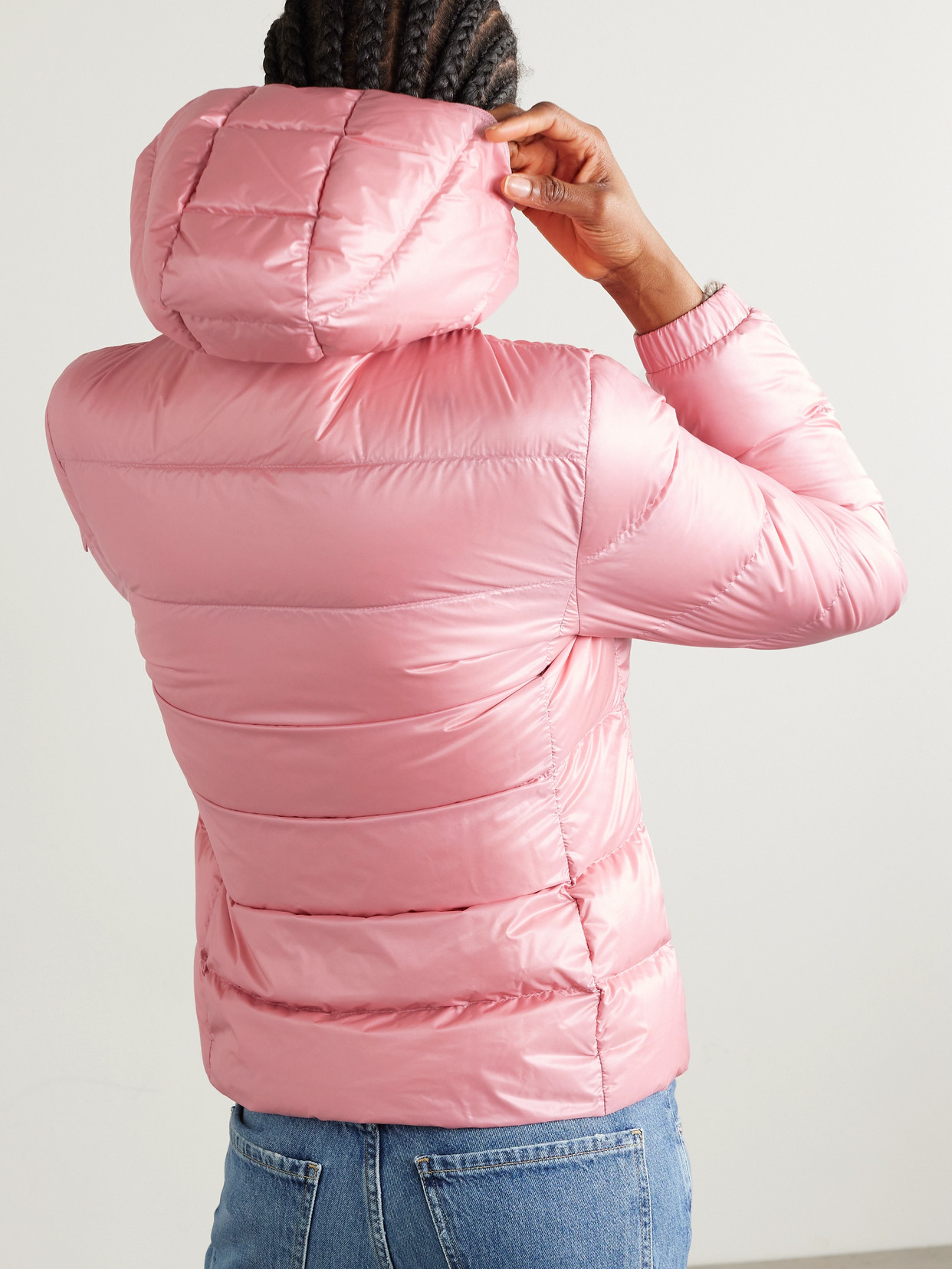 Shop Moncler Gles Hooded Quilted Shell Down Jacket In Pink