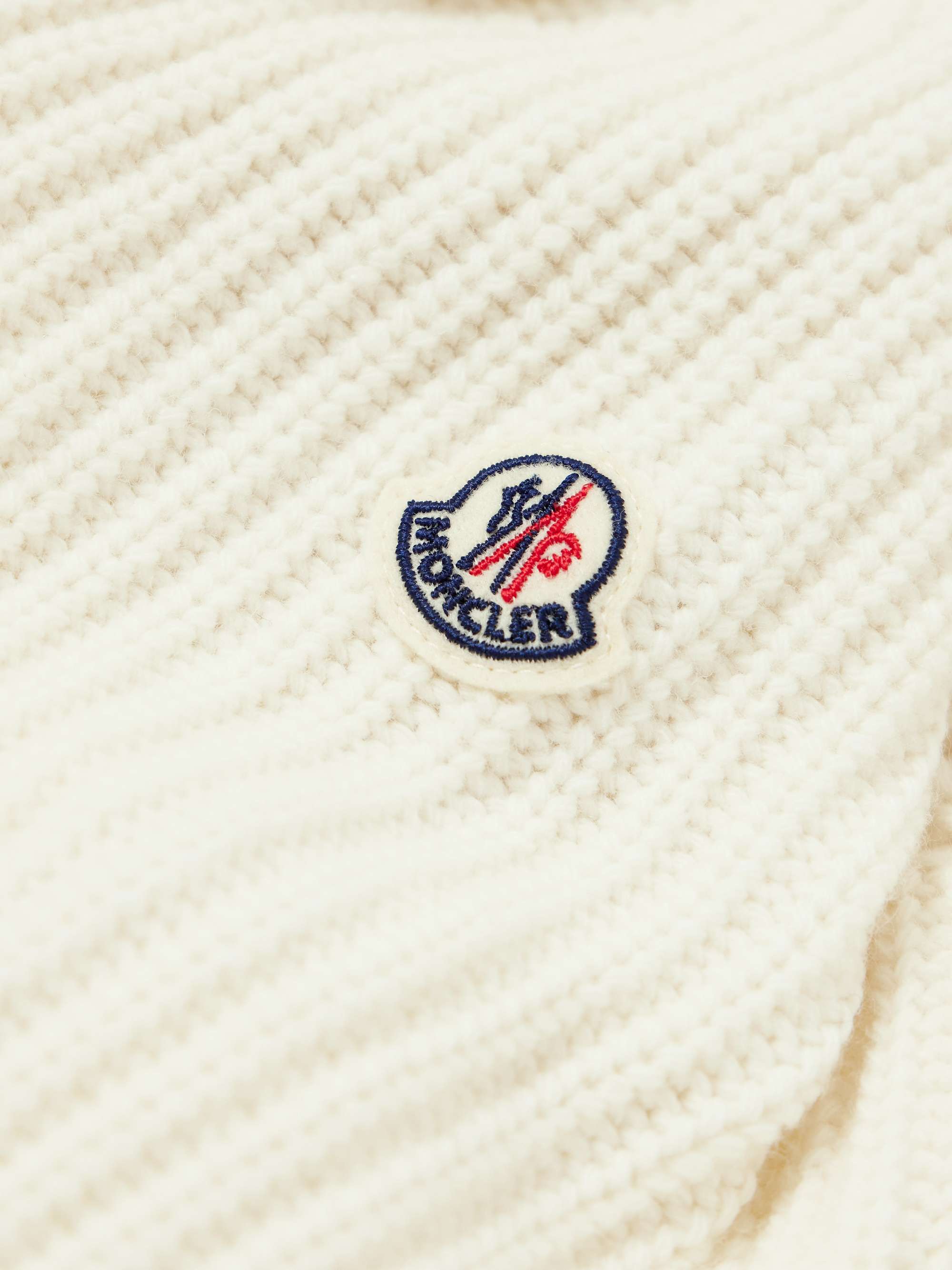 MONCLER Daunenjacke aus einer gerippten Wollmischung und gestepptem Shell
