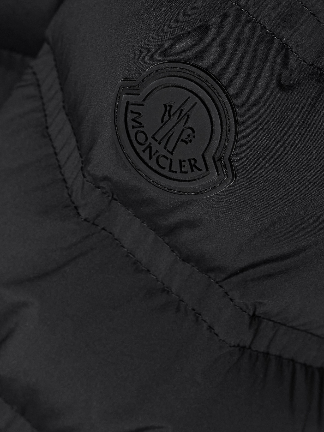 Appliquéd Webbing-Trimmed Quilted Shell Down Jacket