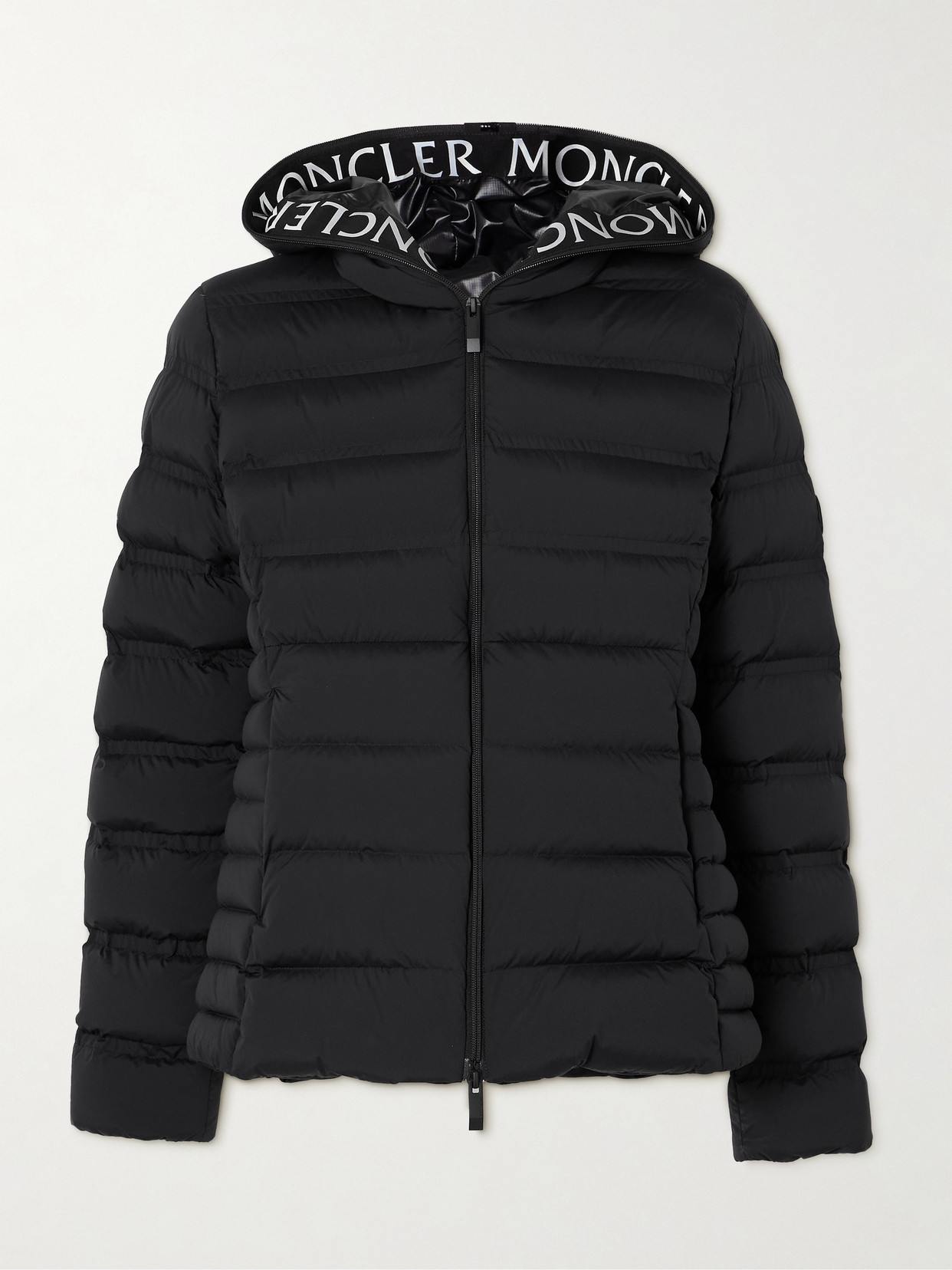 Moncler - Appliquéd Webbing-trimmed Quilted Shell Down Jacket - Black