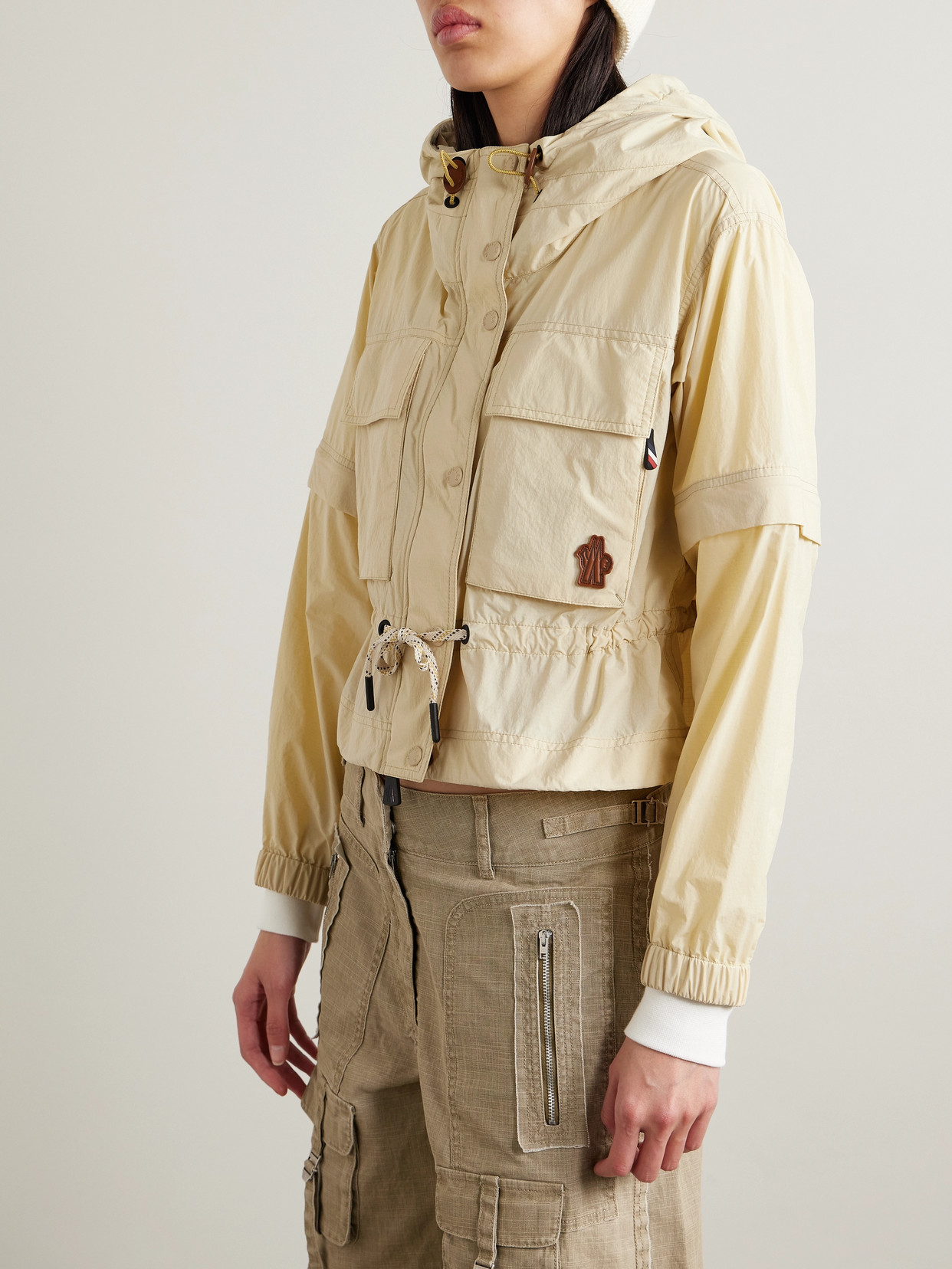 Moncler Limosee Hooded Crinkled-shell Jacket In White
