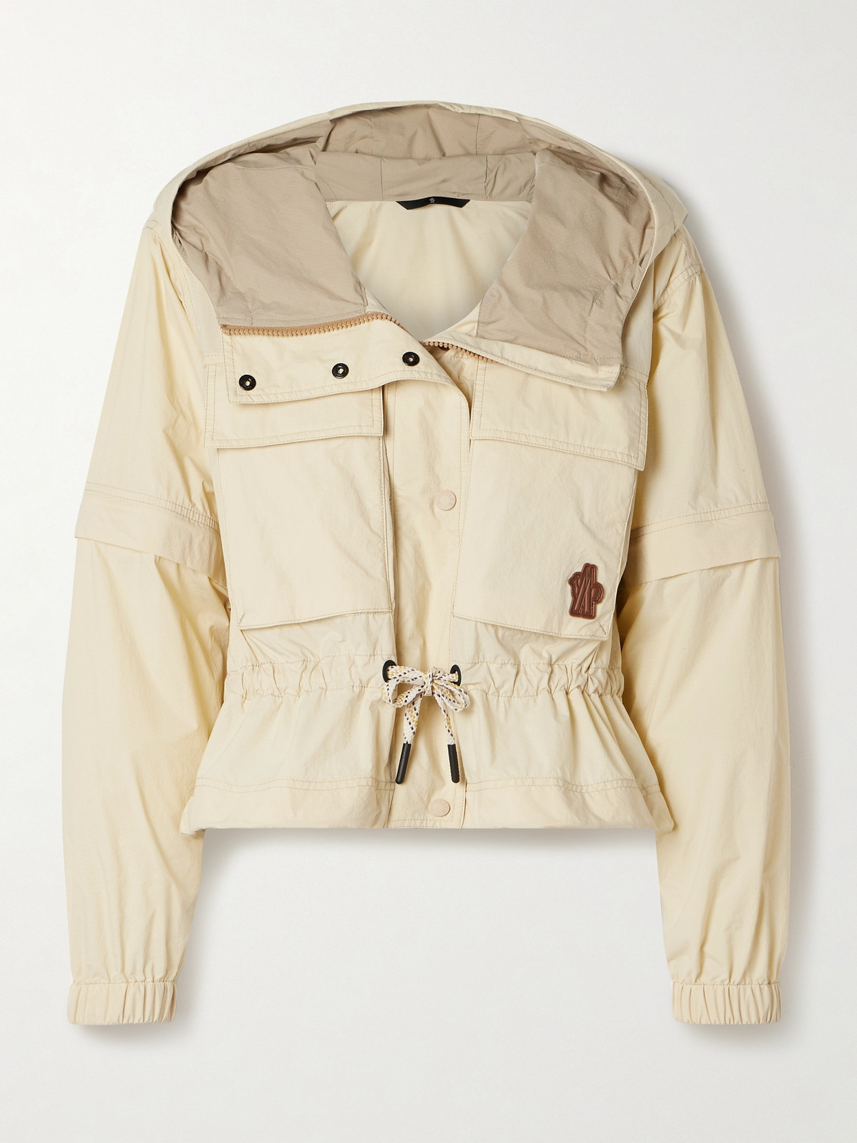 Moncler Limosee Hooded Crinkled-shell Jacket In White