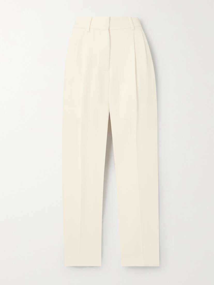 Blazé Milano Resolute Banker Pleated Wool-crepe Straight-leg Pants