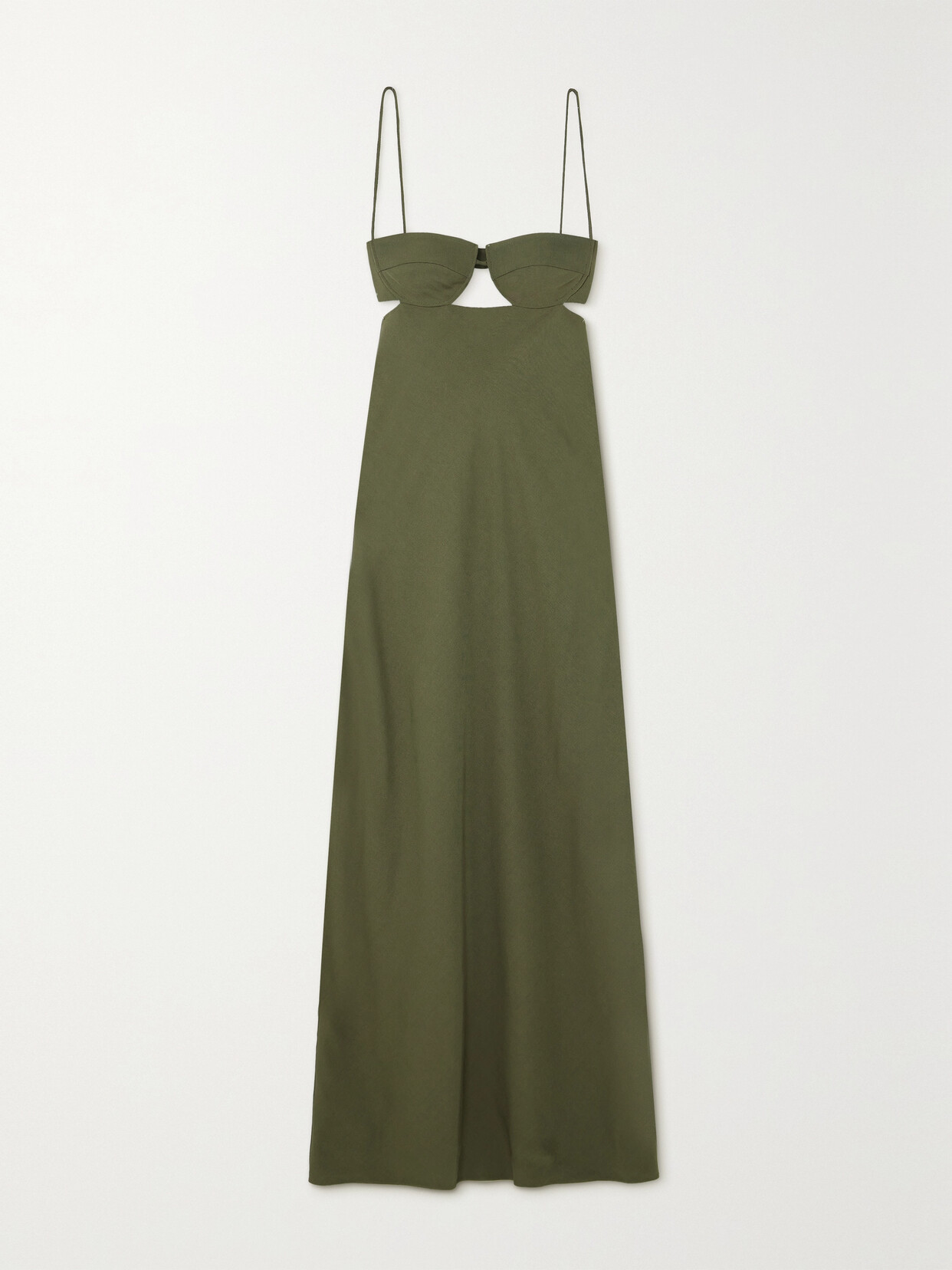 St Agni + Net Sustain Resort Cutout Twill Maxi Dress In Green