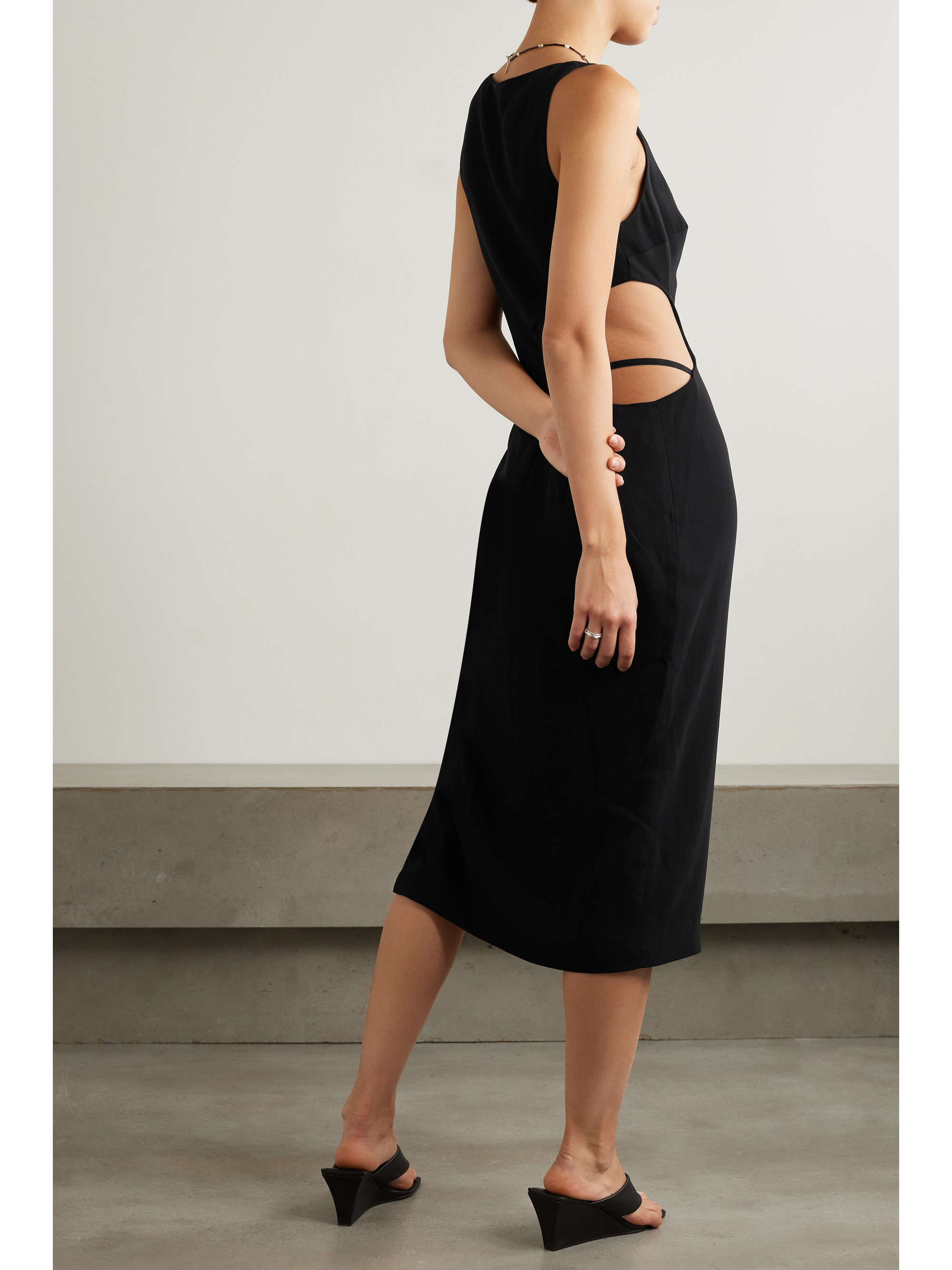 St. Agni + NET SUSTAIN Arc cutout stretch-crepe midi dress