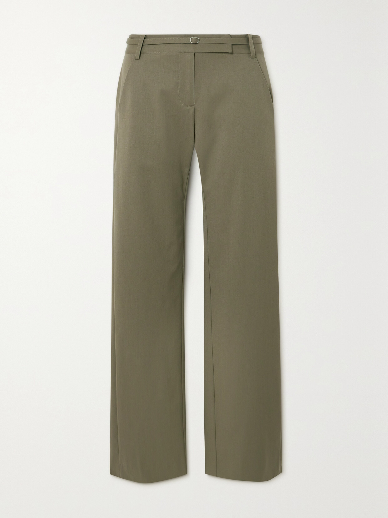 ST. AGNI - + Net Sustain 90s Stretch Wool-twill Wide-leg Pants - Green