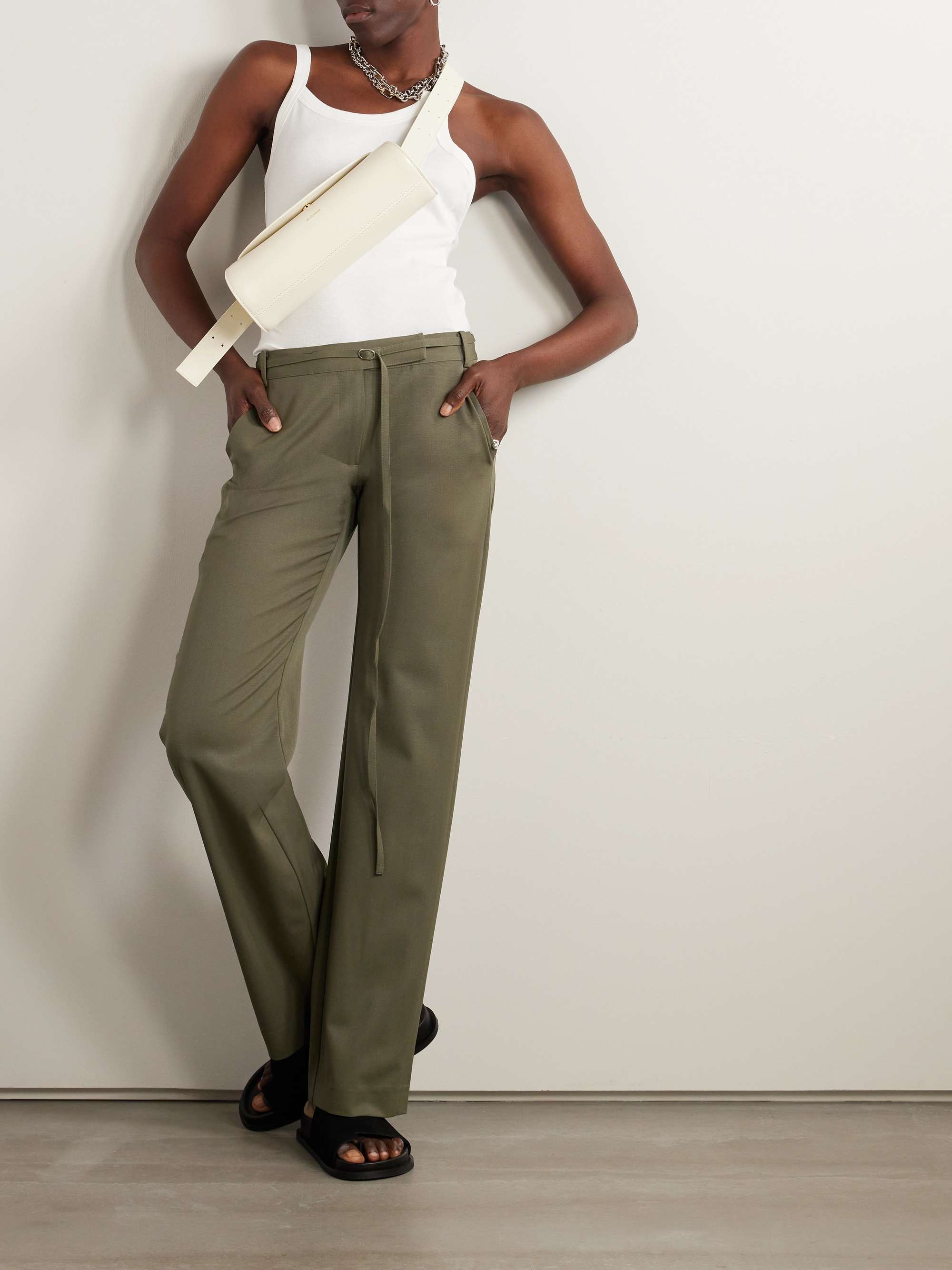 CA, Luxe Wide Leg Pants - Olive, Workout Pants Women