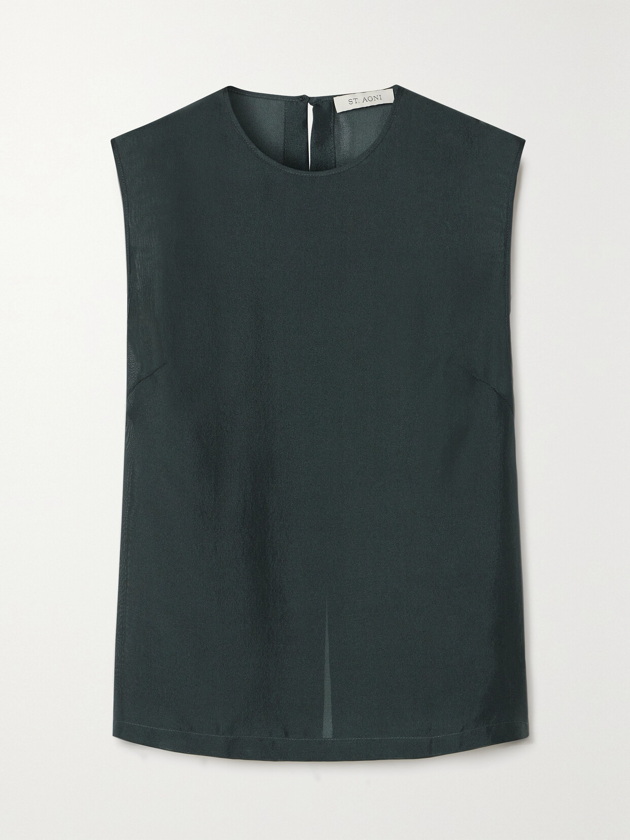 St Agni Silk-gauze Vest In Gray