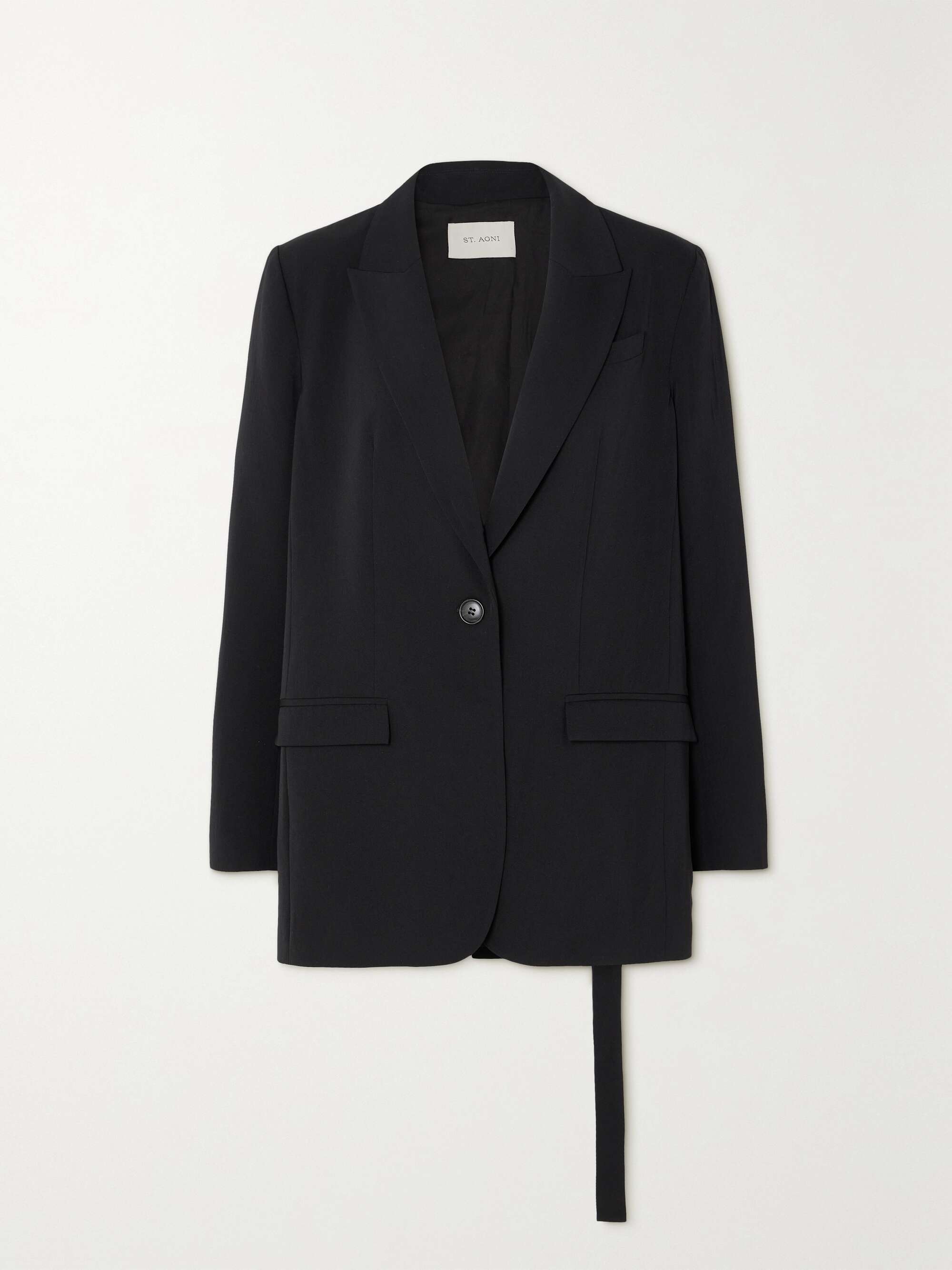 ST. AGNI + NET SUSTAIN belted stretch wool-twill blazer | NET-A-PORTER