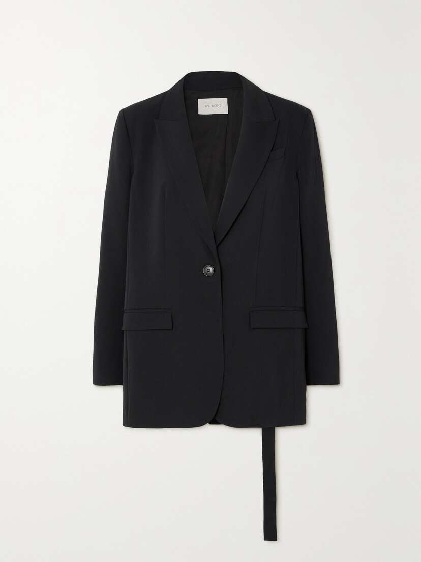 St. Agni + Net Sustain Belted Stretch Wool-twill Blazer - x large