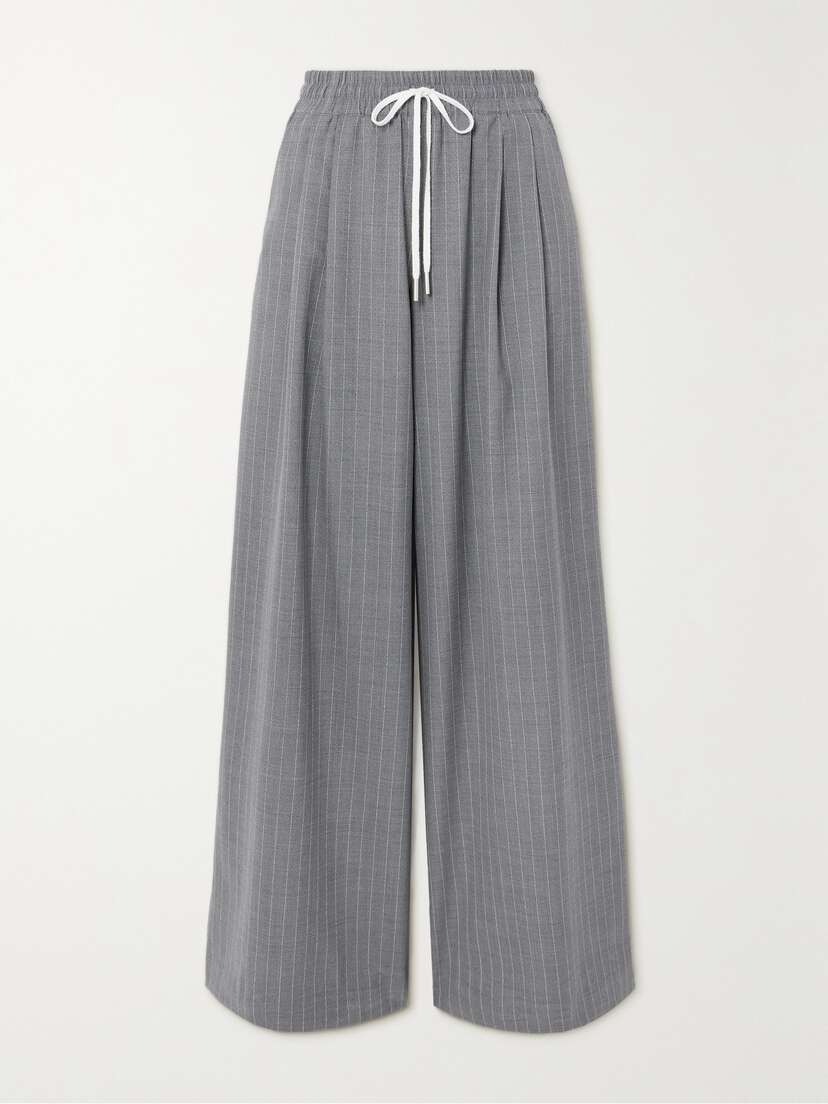 St. Agni + Net Sustain Pinstriped Wool-blend Wide-leg Pants -  - x large