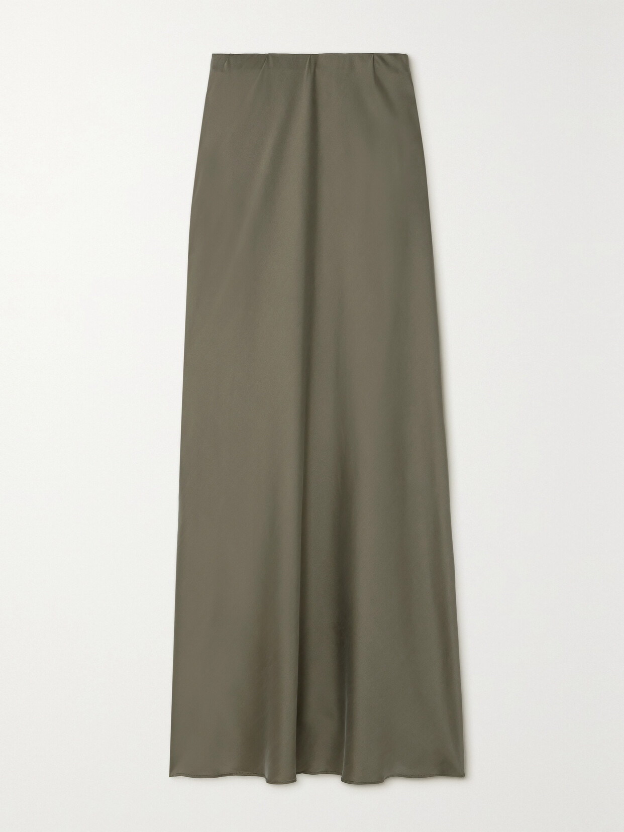 St Agni Silk-blend Satin Maxi Skirt In Green