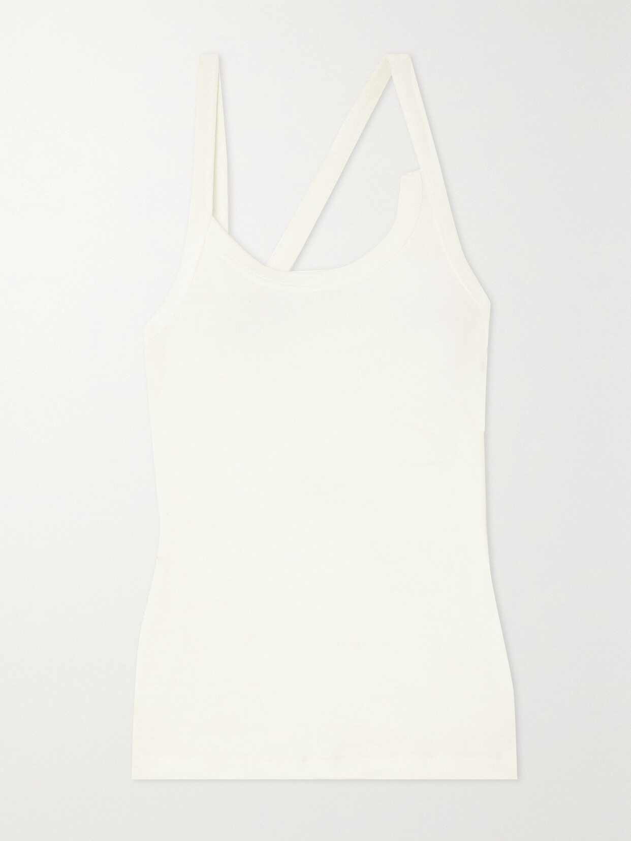 St Agni + Net Sustain Asymmetric Organic Cotton-jersey Tank In White