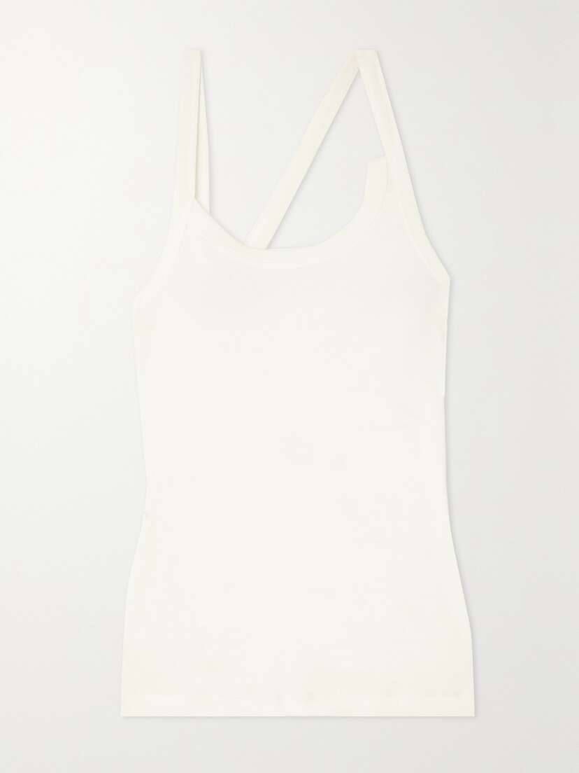 St. Agni + Net Sustain Asymmetric Organic Cotton-jersey Tank