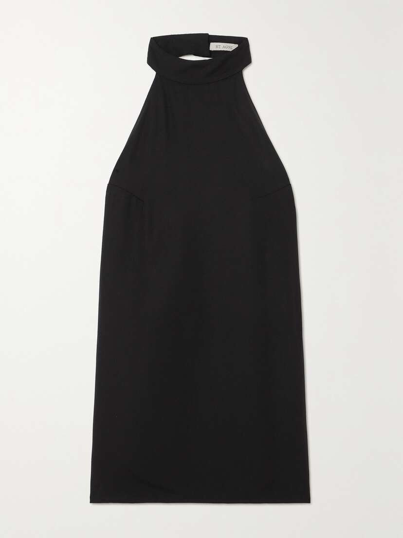 St. Agni + Net Sustain Wool-blend Twill Halterneck Tunic