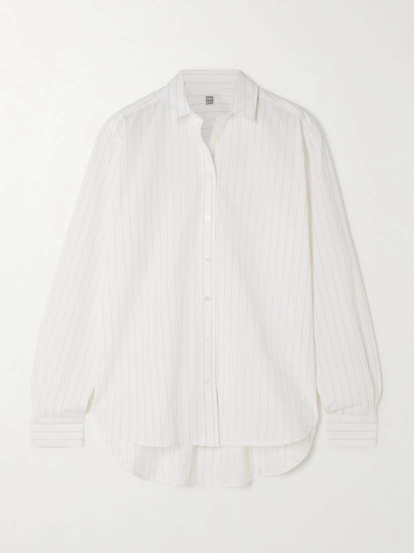 TOTEME + Net Sustain Signature Striped Organic Cotton-poplin Shirt