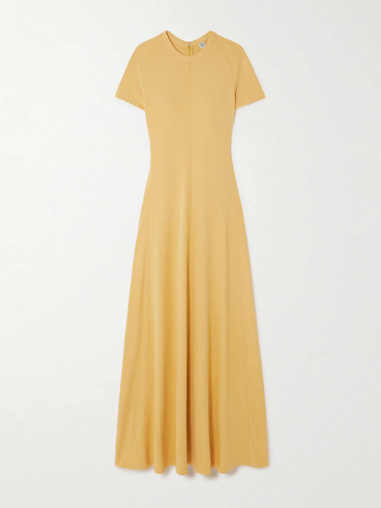 Shop Totême Stretch-jersey Maxi Dress In Yellow