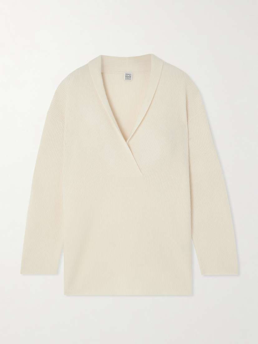 TOTEME Ribbed Wool And Cashmere-blend Sweater