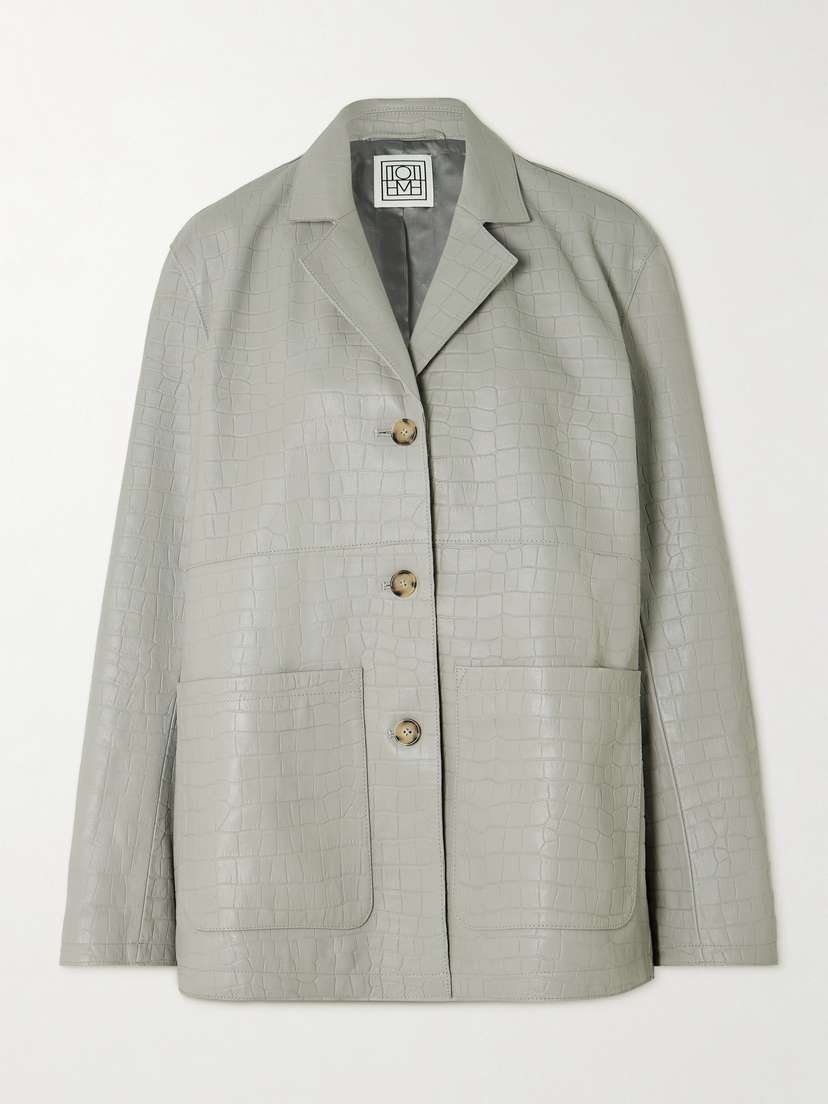 TOTEME Easy Croc-effect Leather Jacket