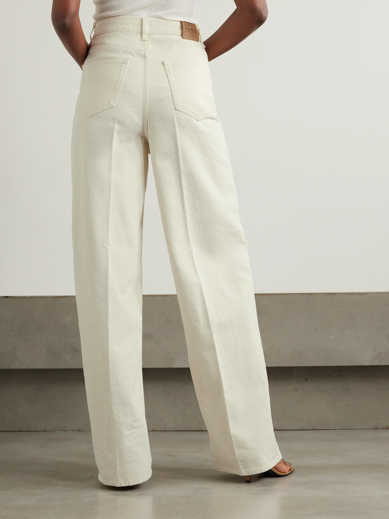 Pleated High-Rise Wide- Leg