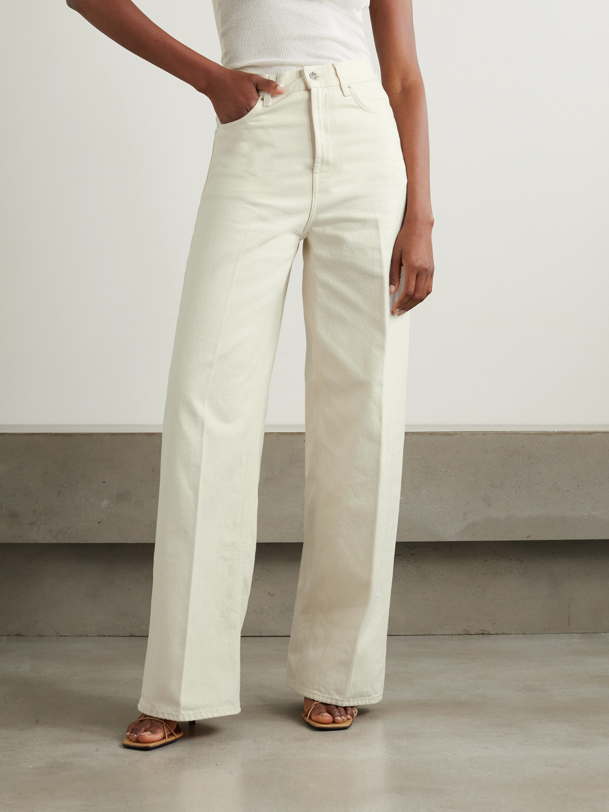 Pleated High-Rise Wide- Leg