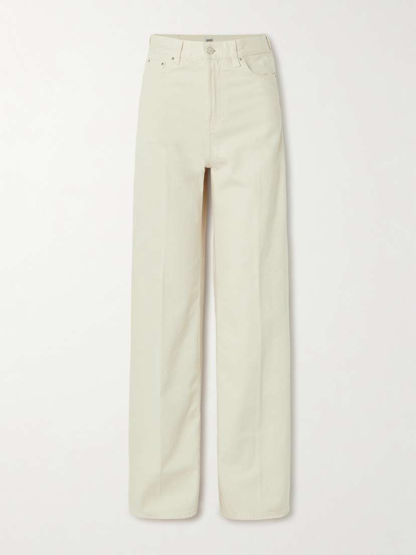 Toteme — Pleated high-rise wide-leg organic jeans