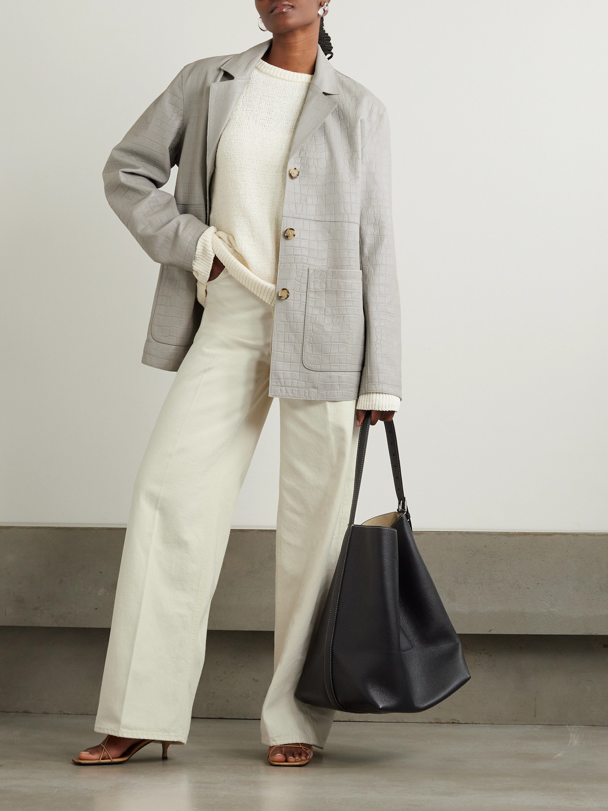 Pleated High-Rise Wide- Leg