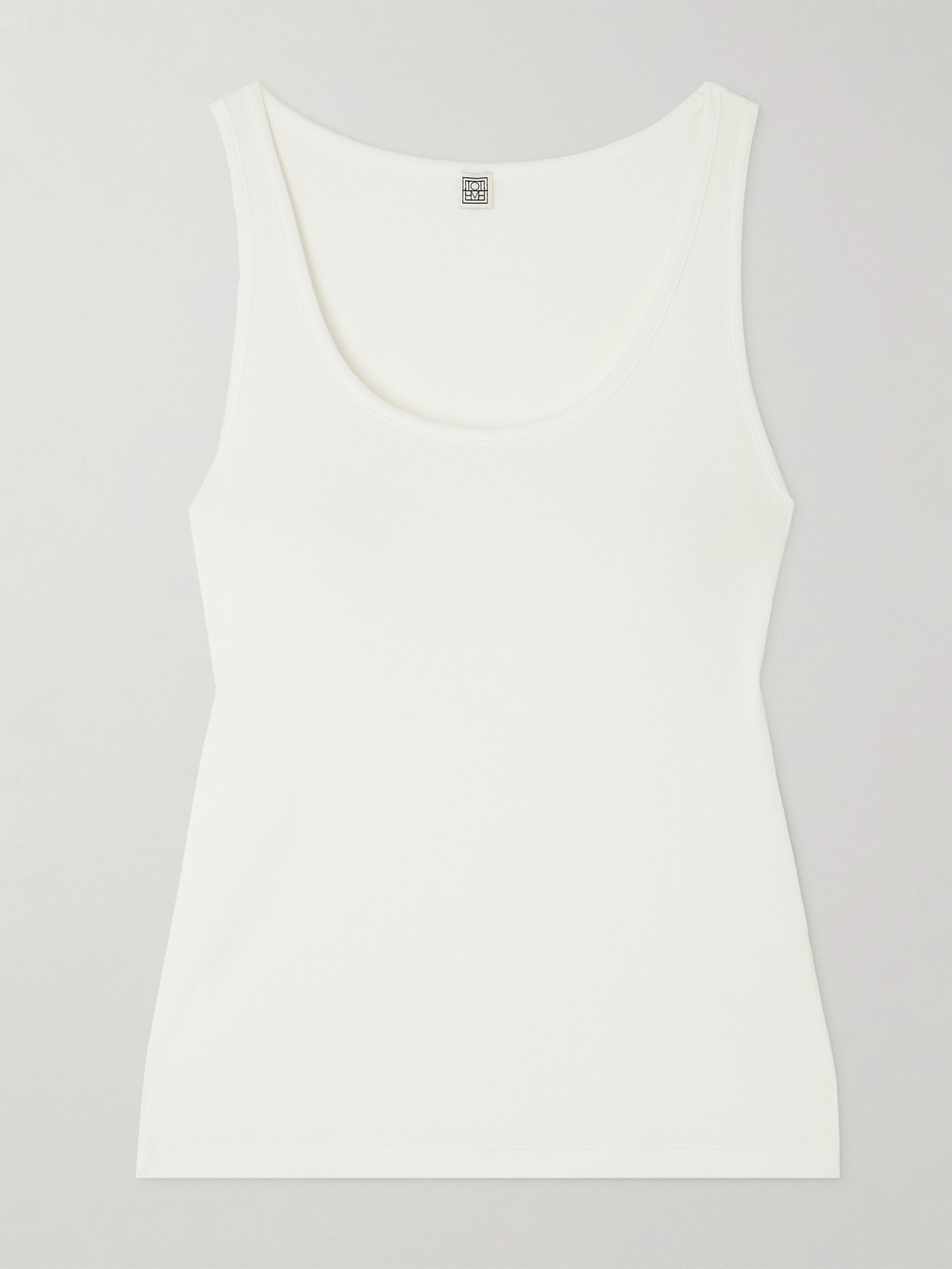 Totême Ribbed Stretch Organic Cotton-jersey Tank In White