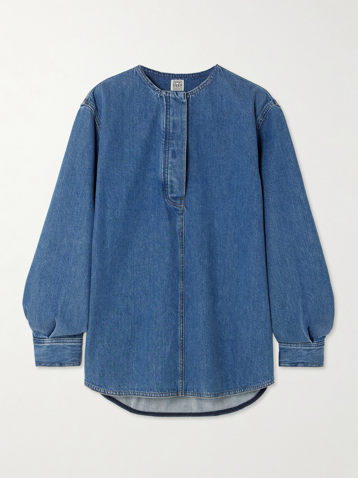 Totême Toteme Woman Denim Shirt Blue Size 6 Organic Cotton In Blue