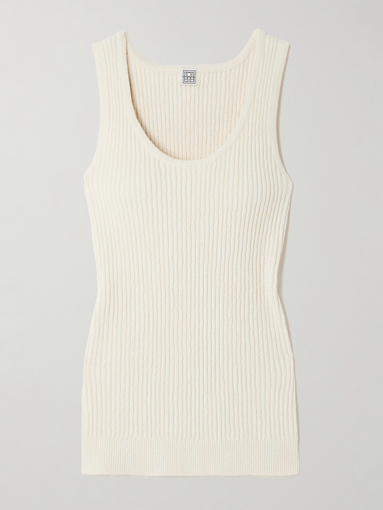 Totême Organic Recycled Cotton-blend Bouclé Tank In Ecru