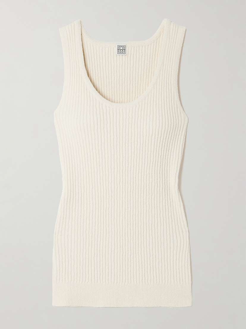 TOTEME Organic Recycled Cotton-blend Bouclé Tank