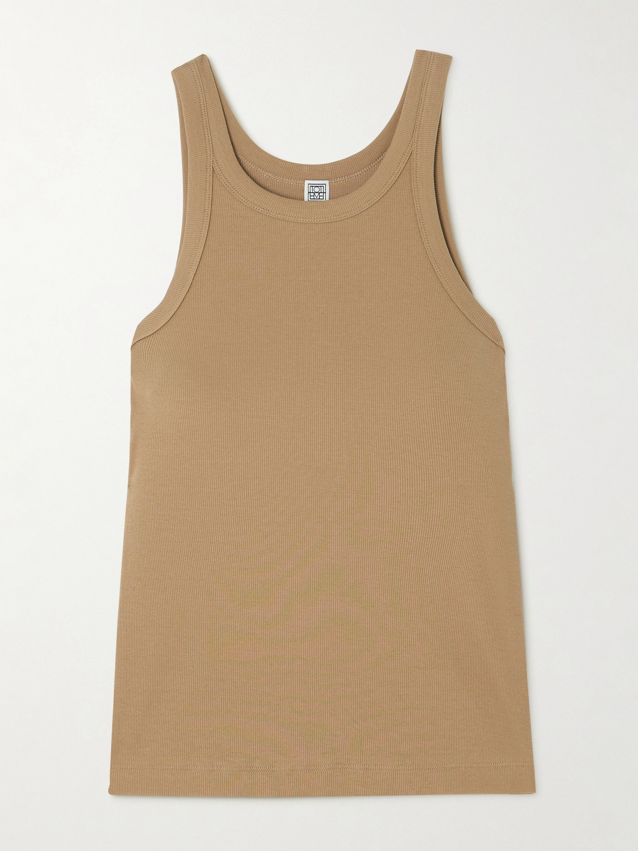 Totême Ribbed Stretch Organic Cotton-jersey Tank In Neutrals