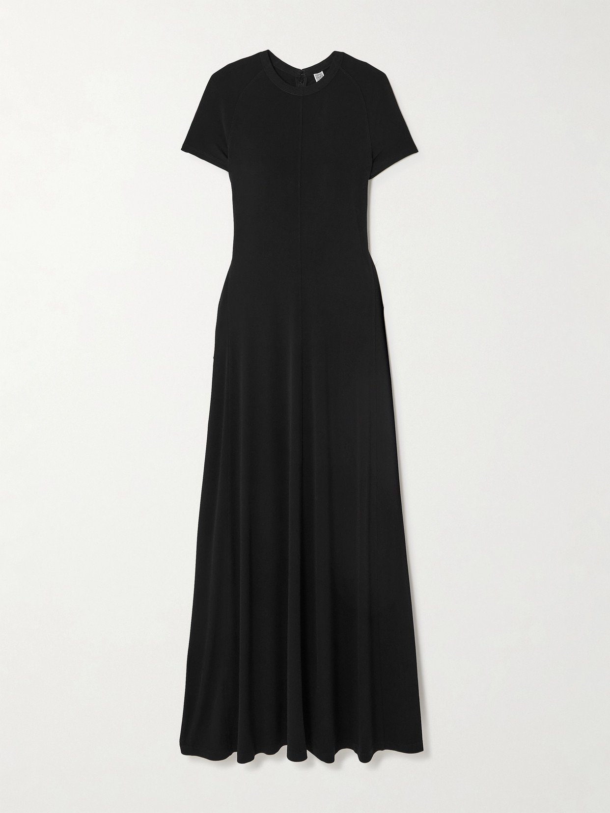 Shop Totême Stretch-jersey Maxi Dress In Black