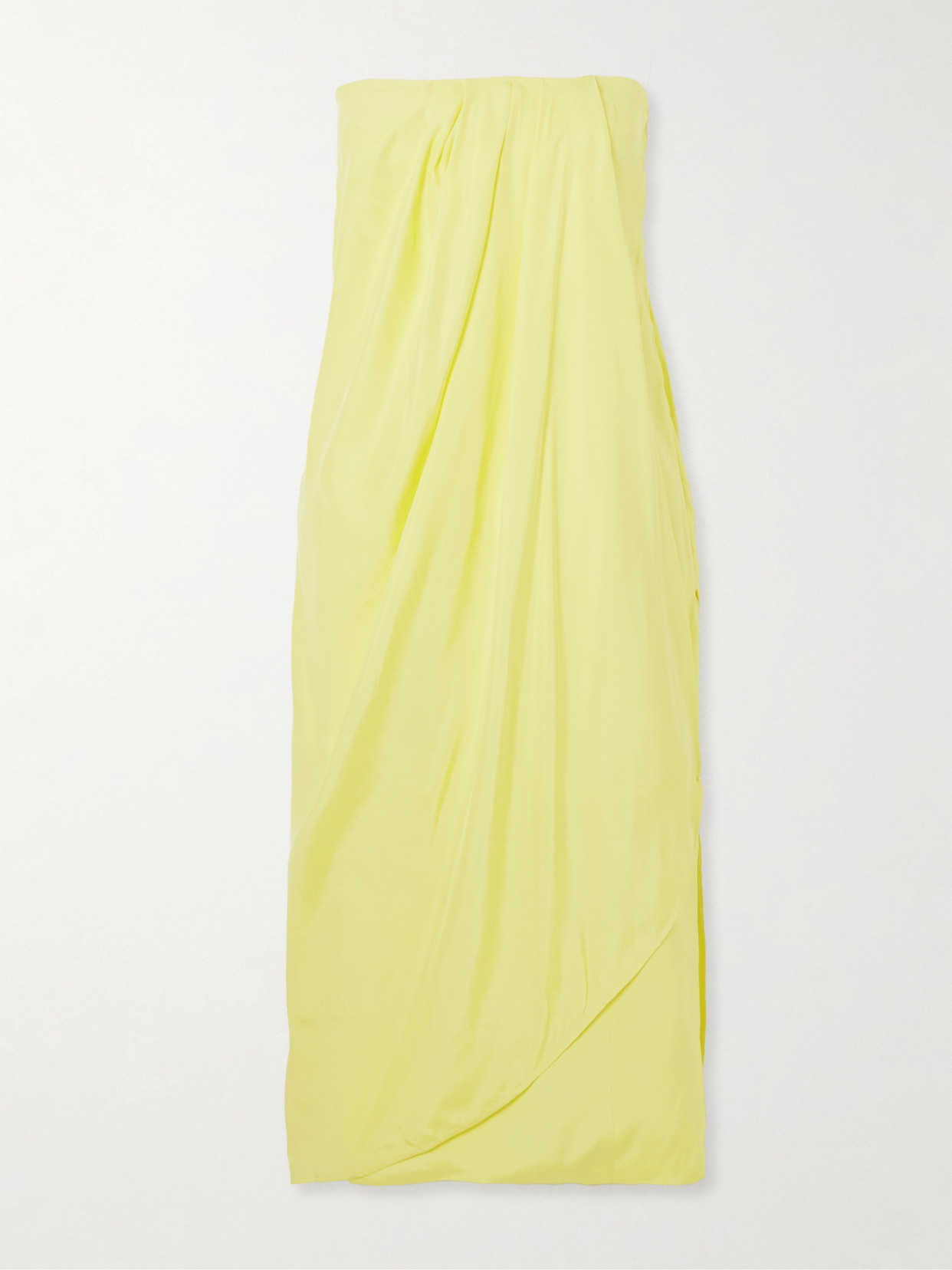 GAUGE81 - Onna Strapless Draped Silk-satin Midi Dress - Yellow