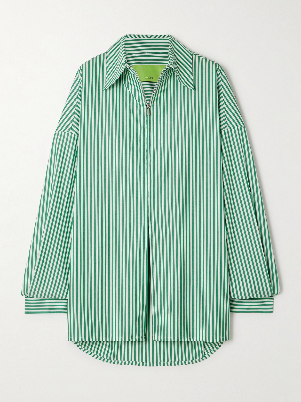 Gauge81 Cosala Striped Cotton-poplin Shirt In Green