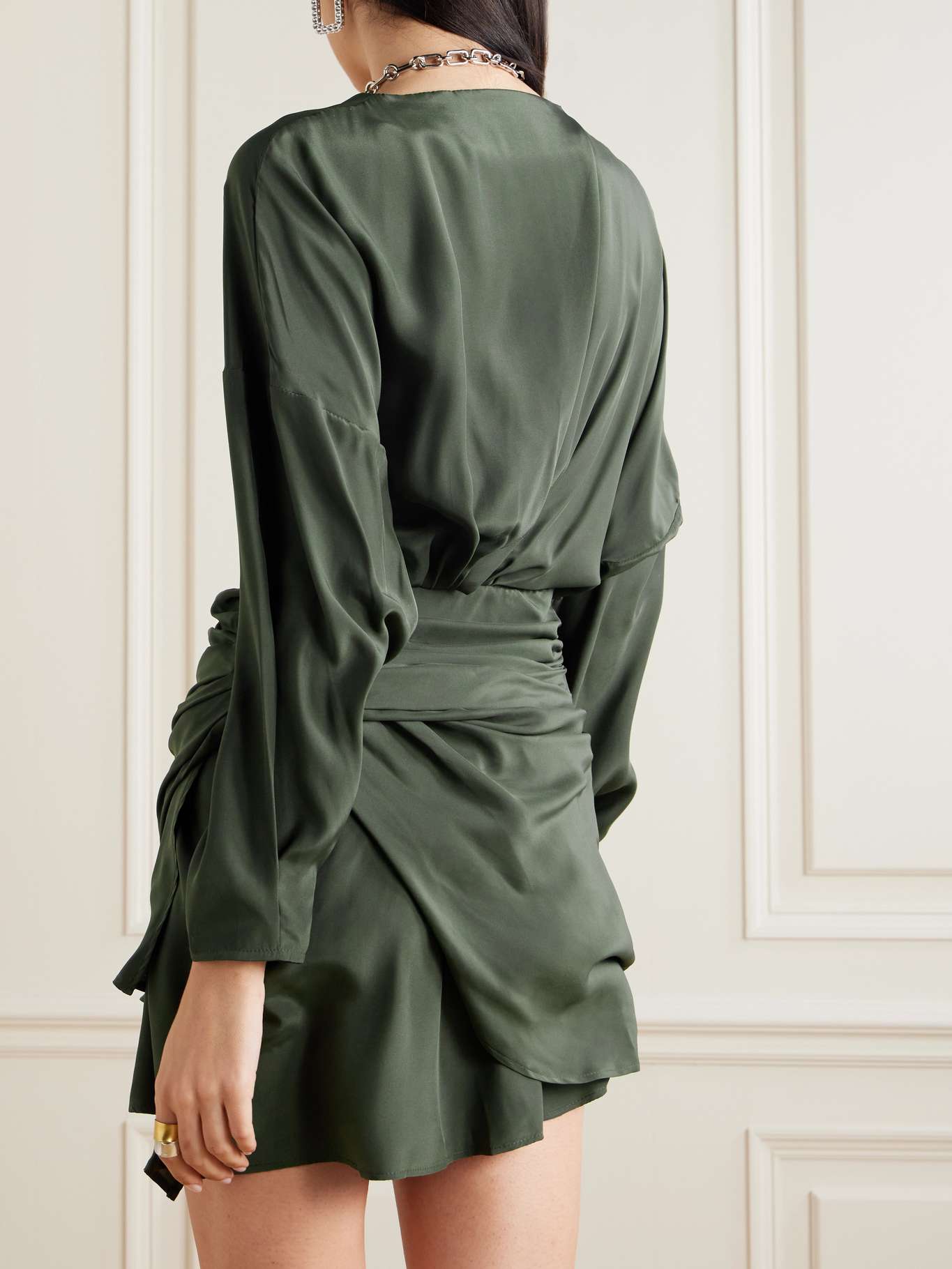 Asuka Black – Draped Silk Mini Dress