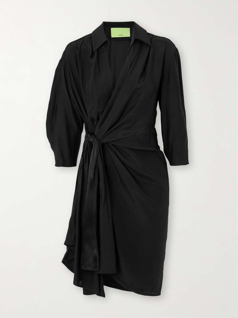 GAUGE81 Miya Wrap-effect Silk-satin Mini Dress
