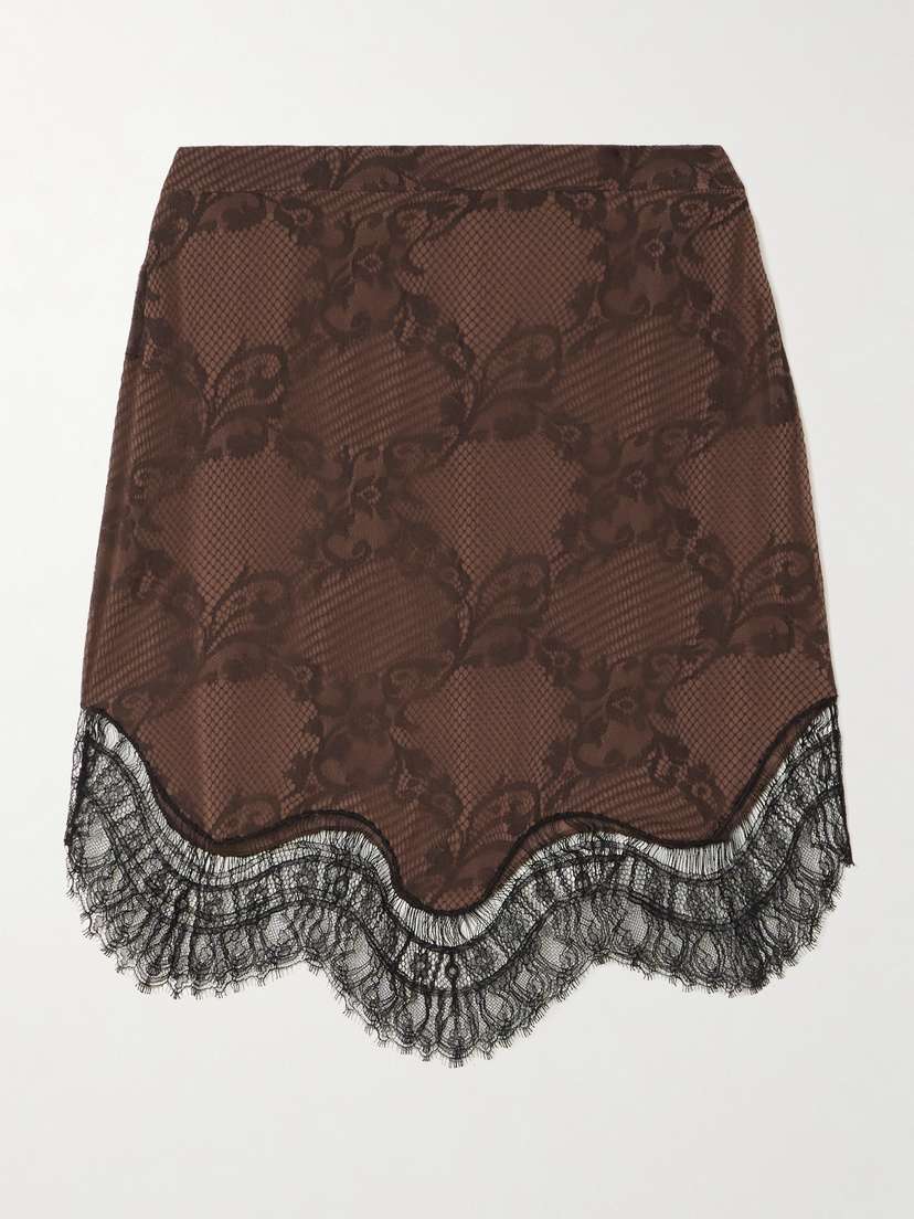 Tom Ford Satin And Scalloped Lace Skirt