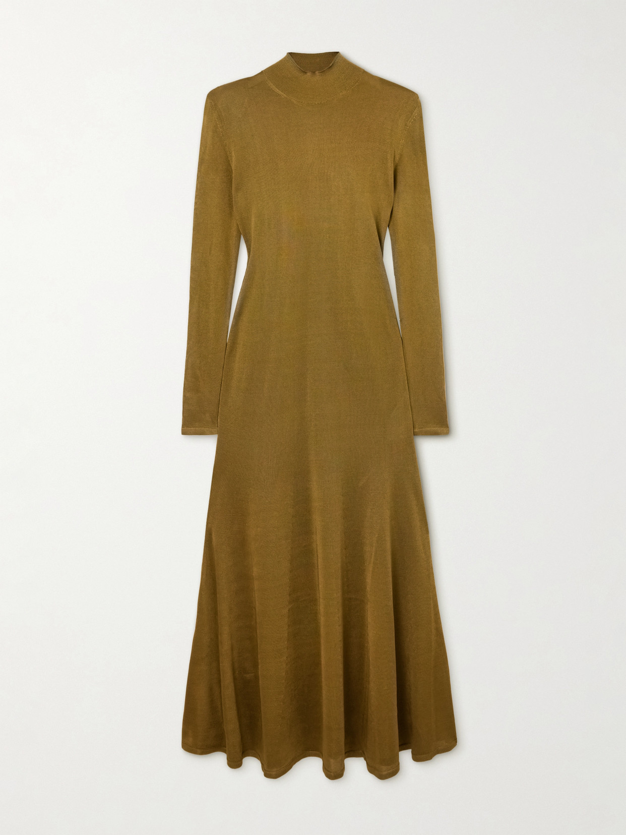 Tom Ford Jersey Turtleneck Gown In Yellow