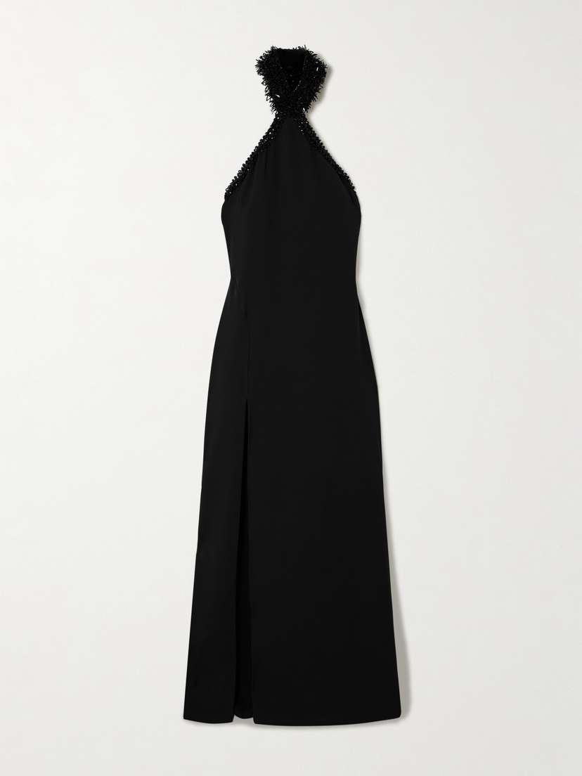 Tom Ford Embellished Silk-blend Halterneck Gown