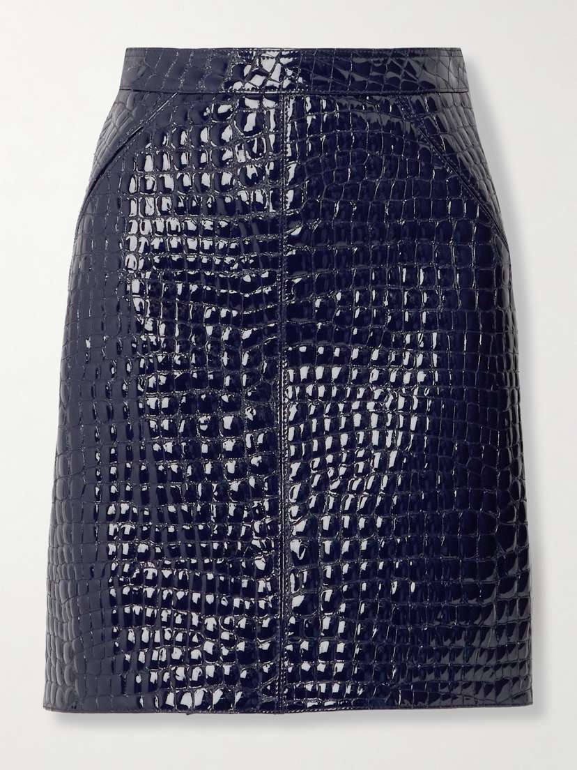 Tom Ford Croc-effect Patent-leather Mini Skirt